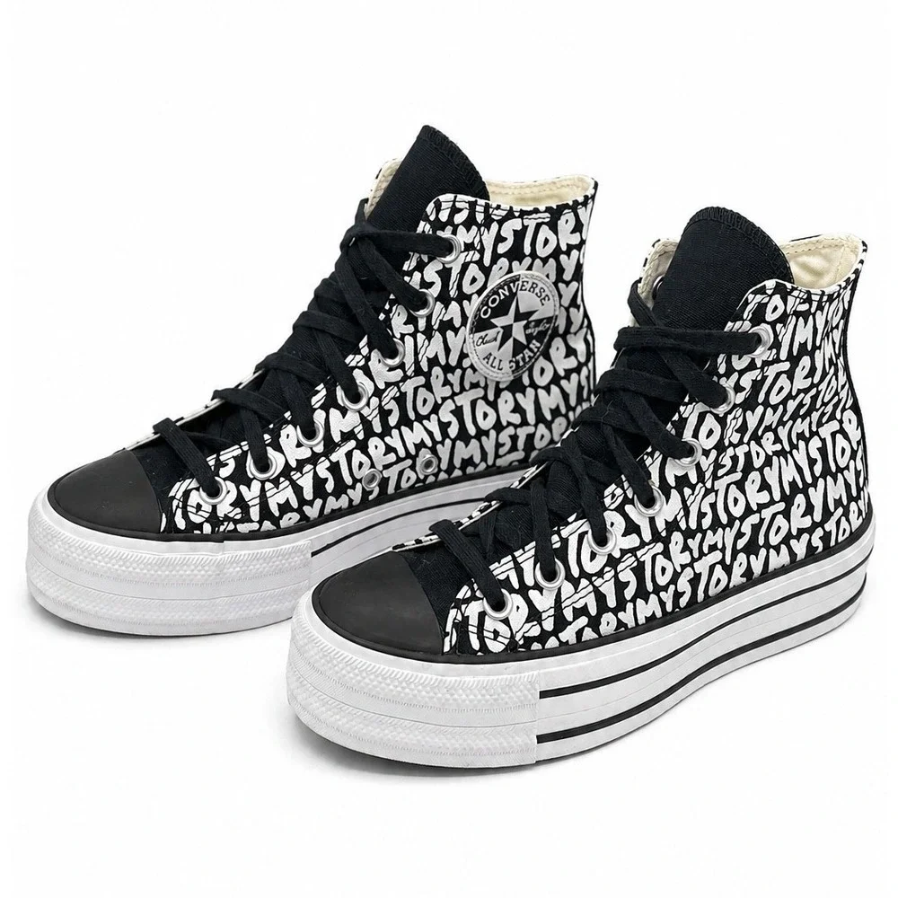 Converse Chuck Taylor All Star My Story Womens 7 Platform High Top Shoes 570321C
